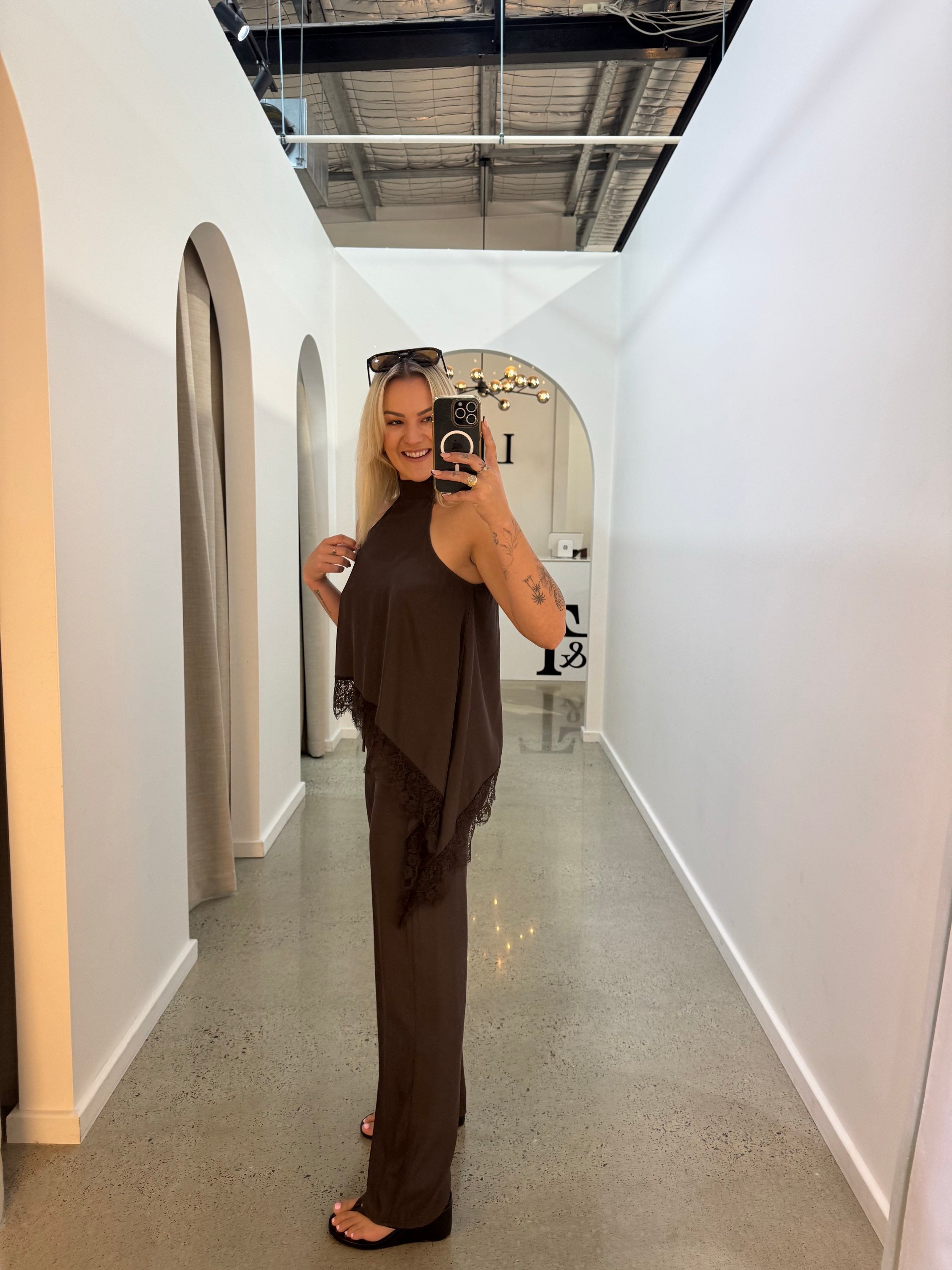BY FRANKIE / MOCHA CUPRO PANTS  / 202613-2