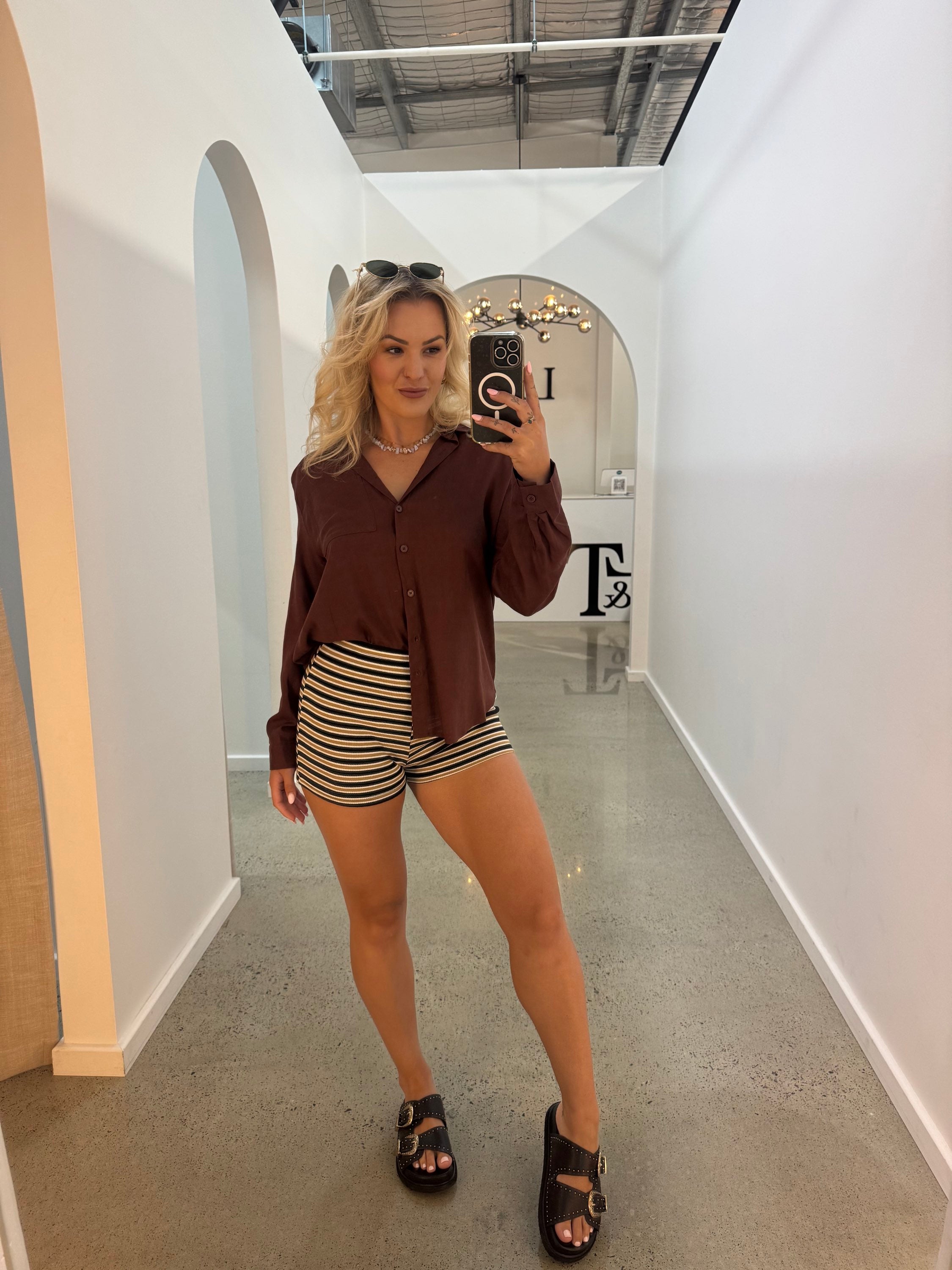 BY FRANKIE / TOFFEE STRIPED SHORTS /132-6