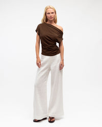WHITE CLOSET / CHOCOLATE ONE SHOULDER TOP / TF11517