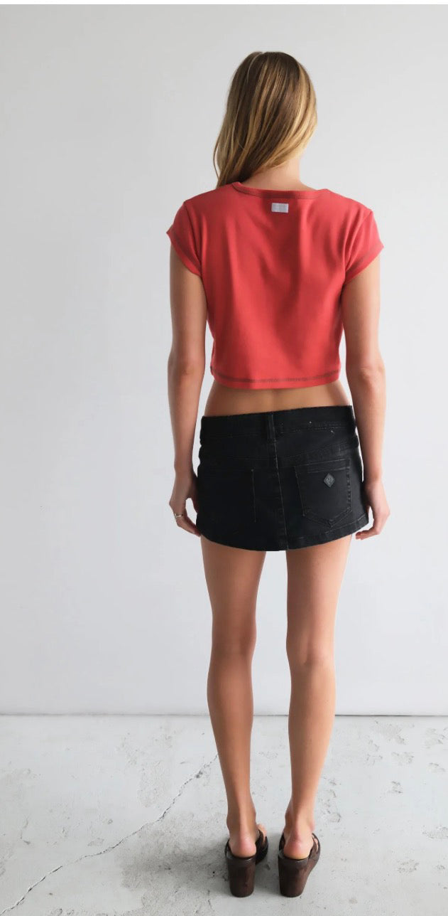 ABRAND / BABY GIRL CROPPED RIBBED TEE / A61T04