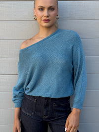 MOST / TAPE BOAT KNIT JUMPER / TEAL  / PR16516