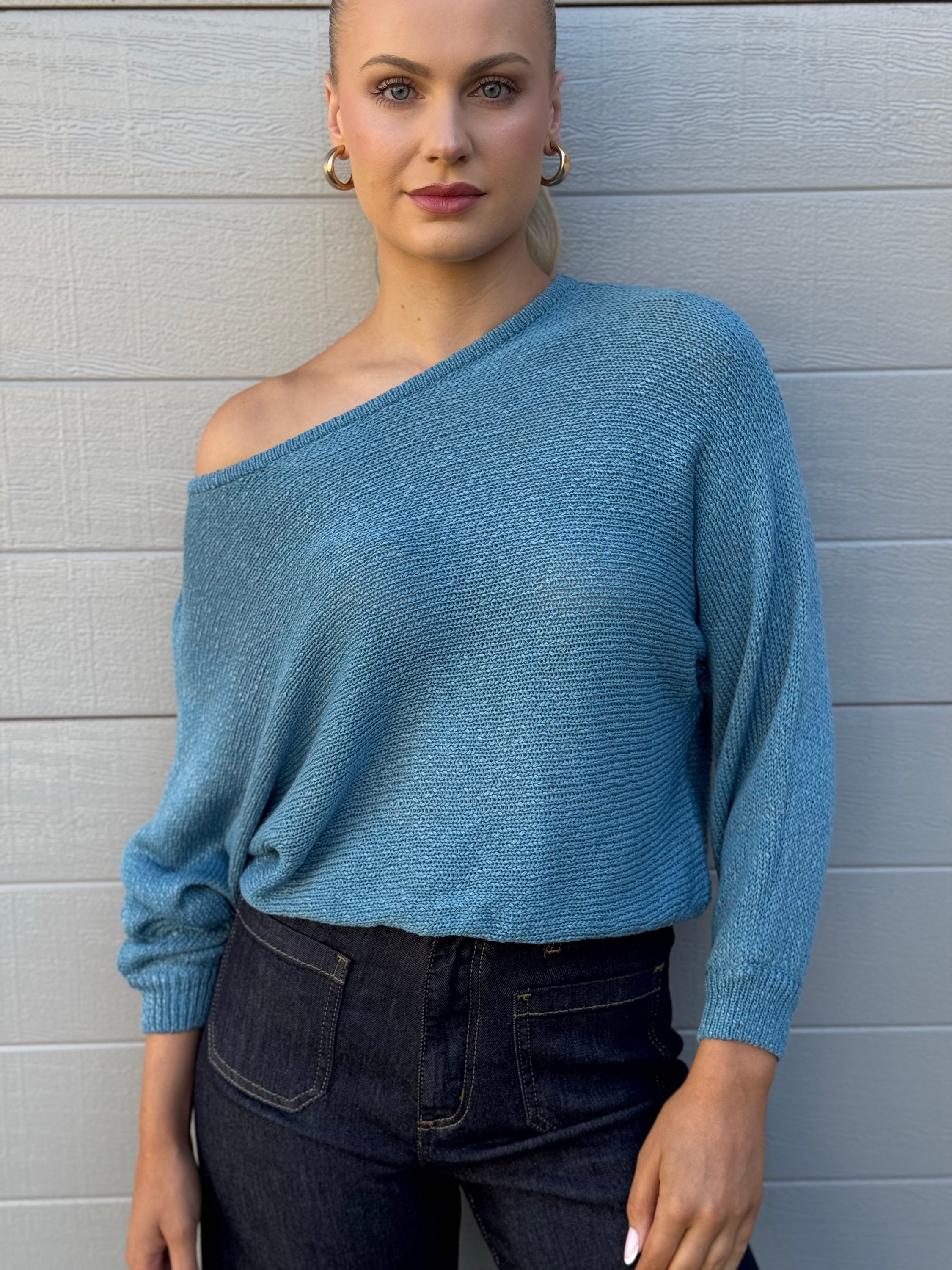 MOST / TAPE BOAT KNIT JUMPER / TEAL  / PR16516