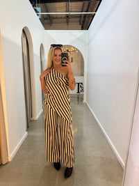 BY FRANKIE / CHOC STRIPPED OFF SHOULDER / 180-17