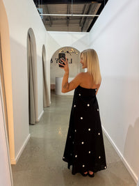 BY FRANKIE / BLACK POLKA STRAPLESS DRESS / 930-61