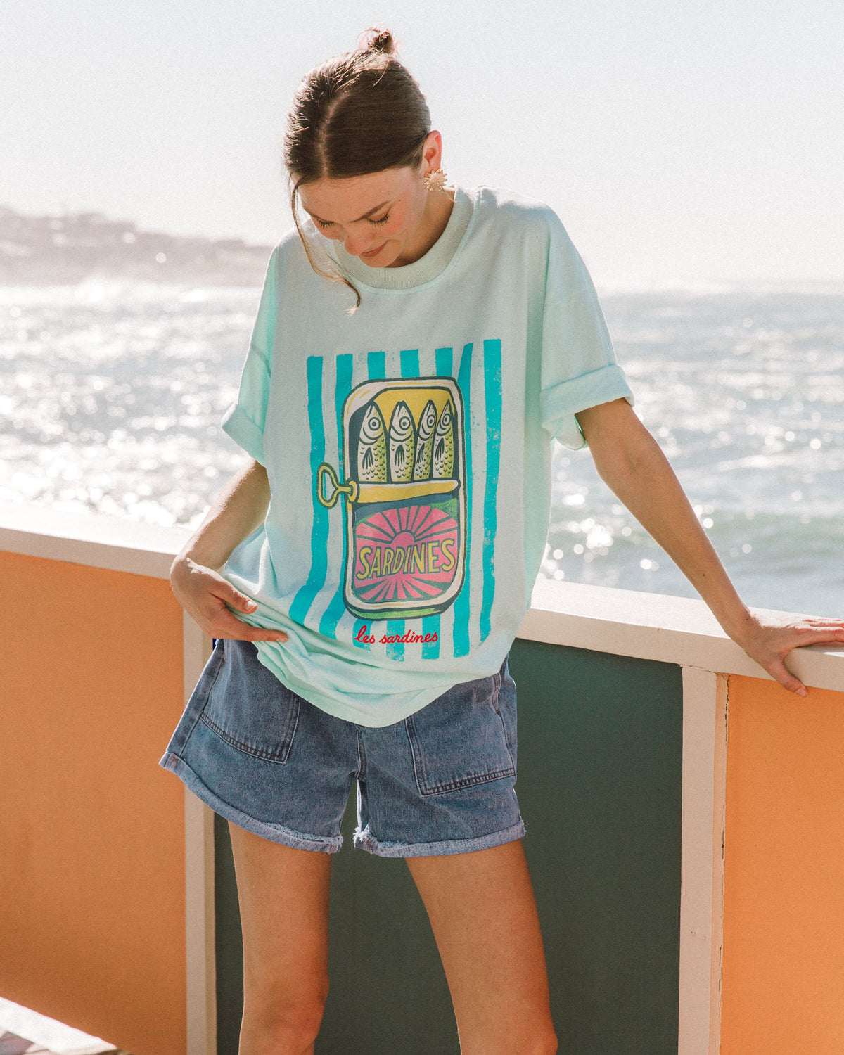 PAPER HEART / SARDINE TEE / AQUA / PHE13125