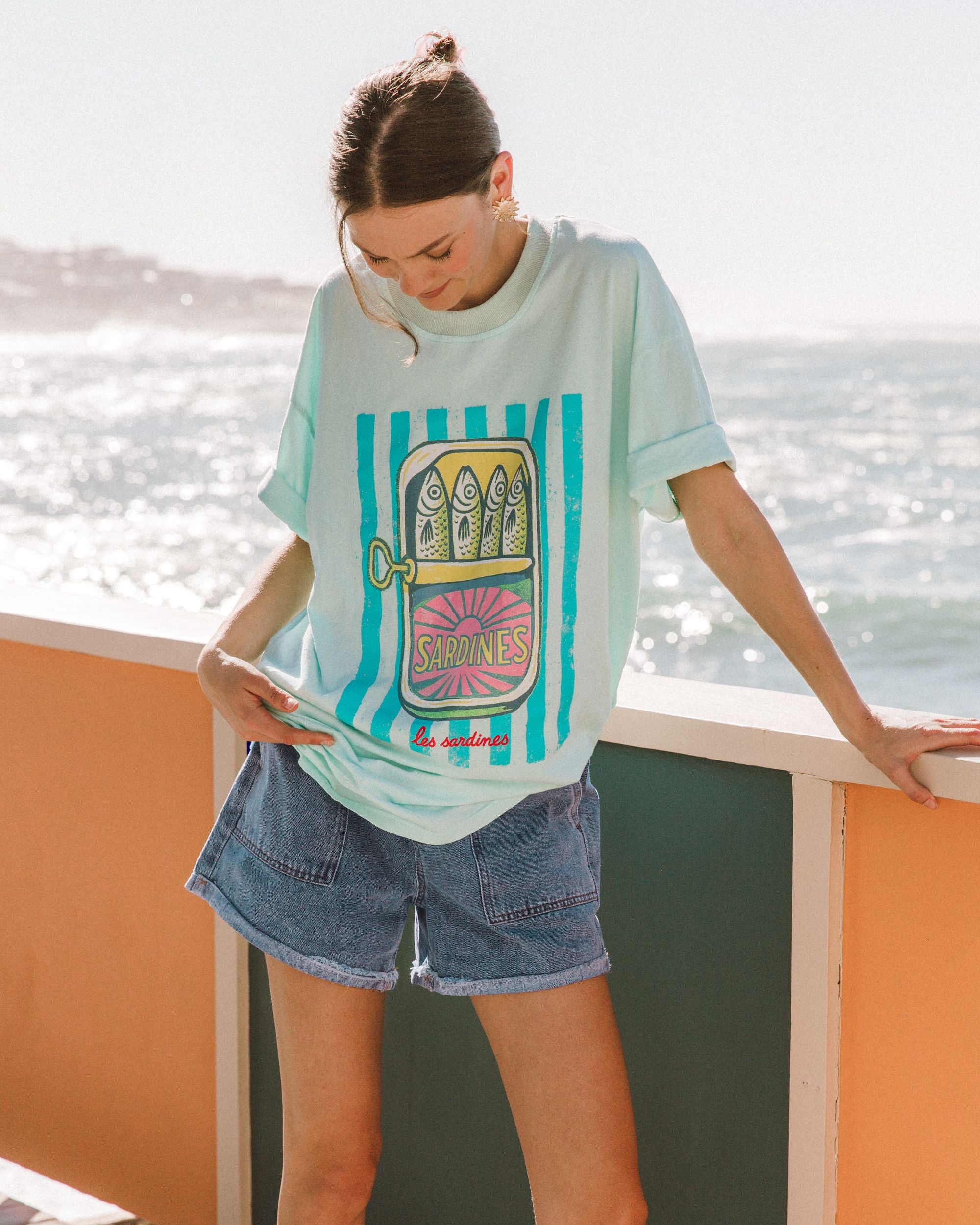 PAPER HEART / SARDINE TEE / AQUA / PHE13125