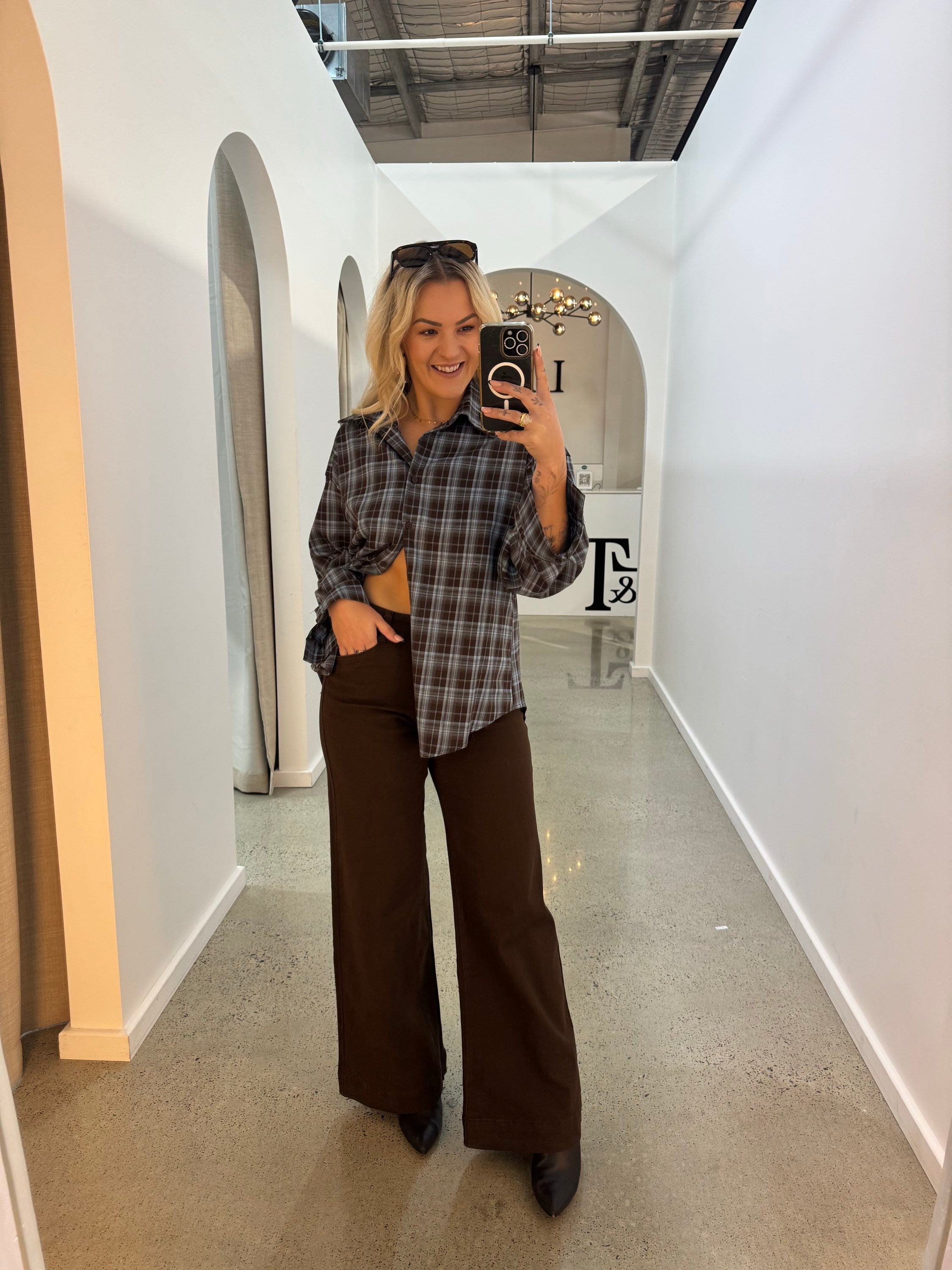 BY FRANKIE / BLUE PLAID SHIRT / 202619-3