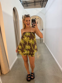 BY FRANKIE / CHOC - GREEN PALMA SHORTS / 739-18