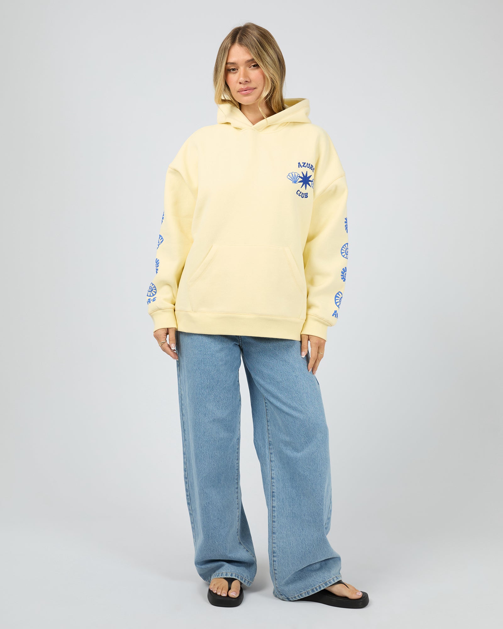 ALL ABOUT EVE / AZURE CLUB RELAXED HOODIE / YELLOW / 6479089.YLW