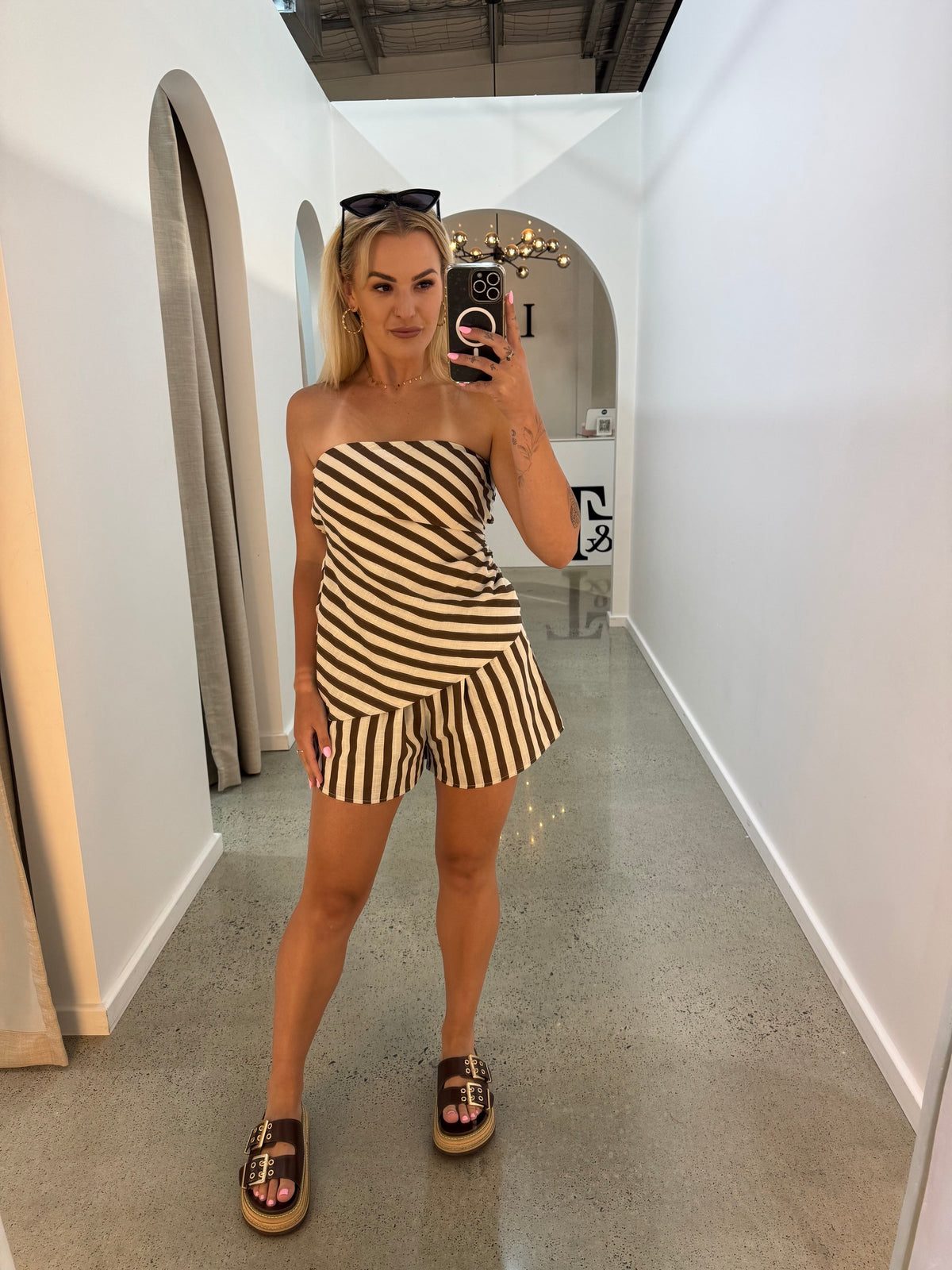 BY FRANKIE / CHOC STRIPE SHORTS / 249-4