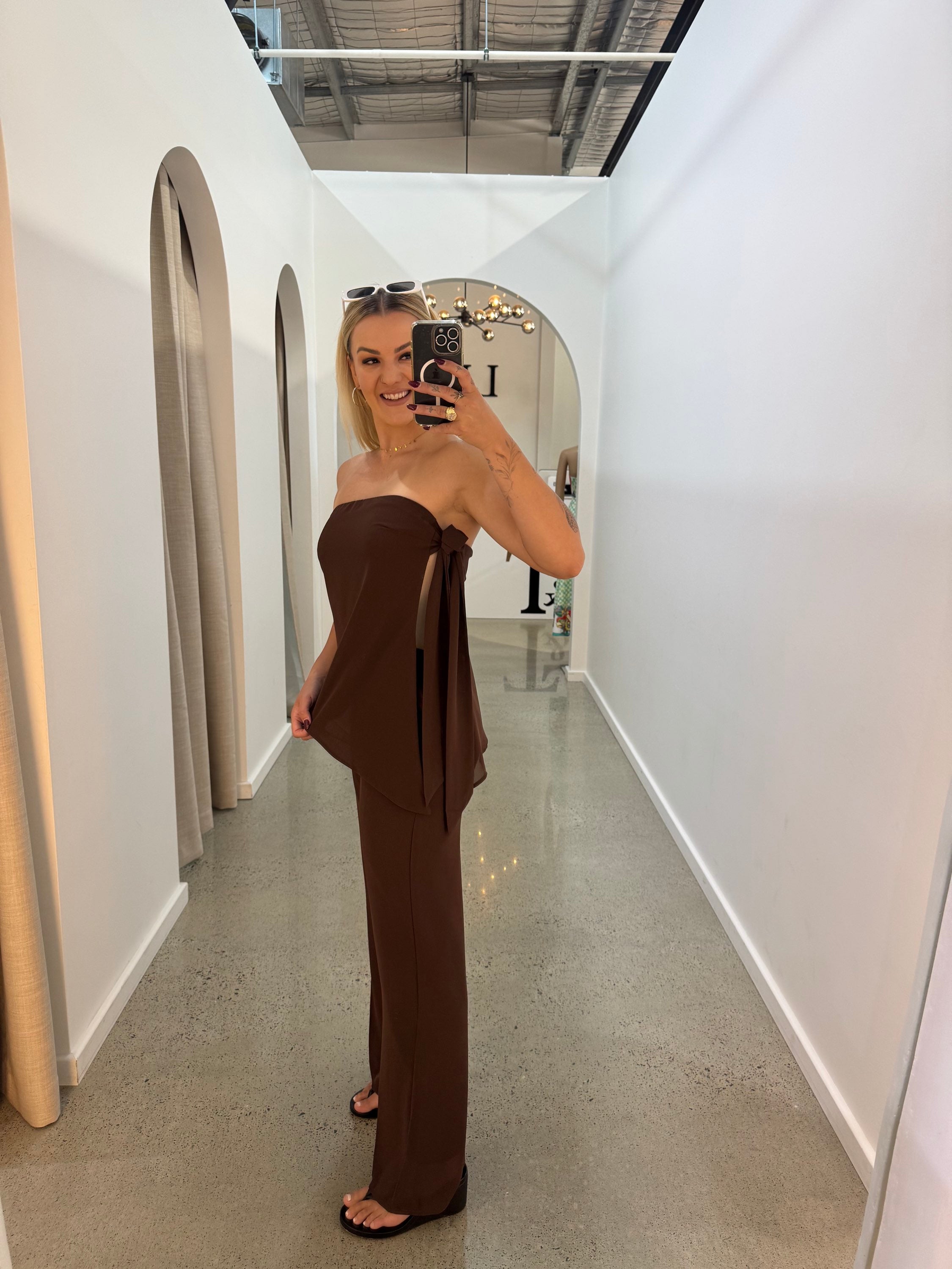 BY FRANKIE / CHOCOLATE SHEER TOP / 598-2