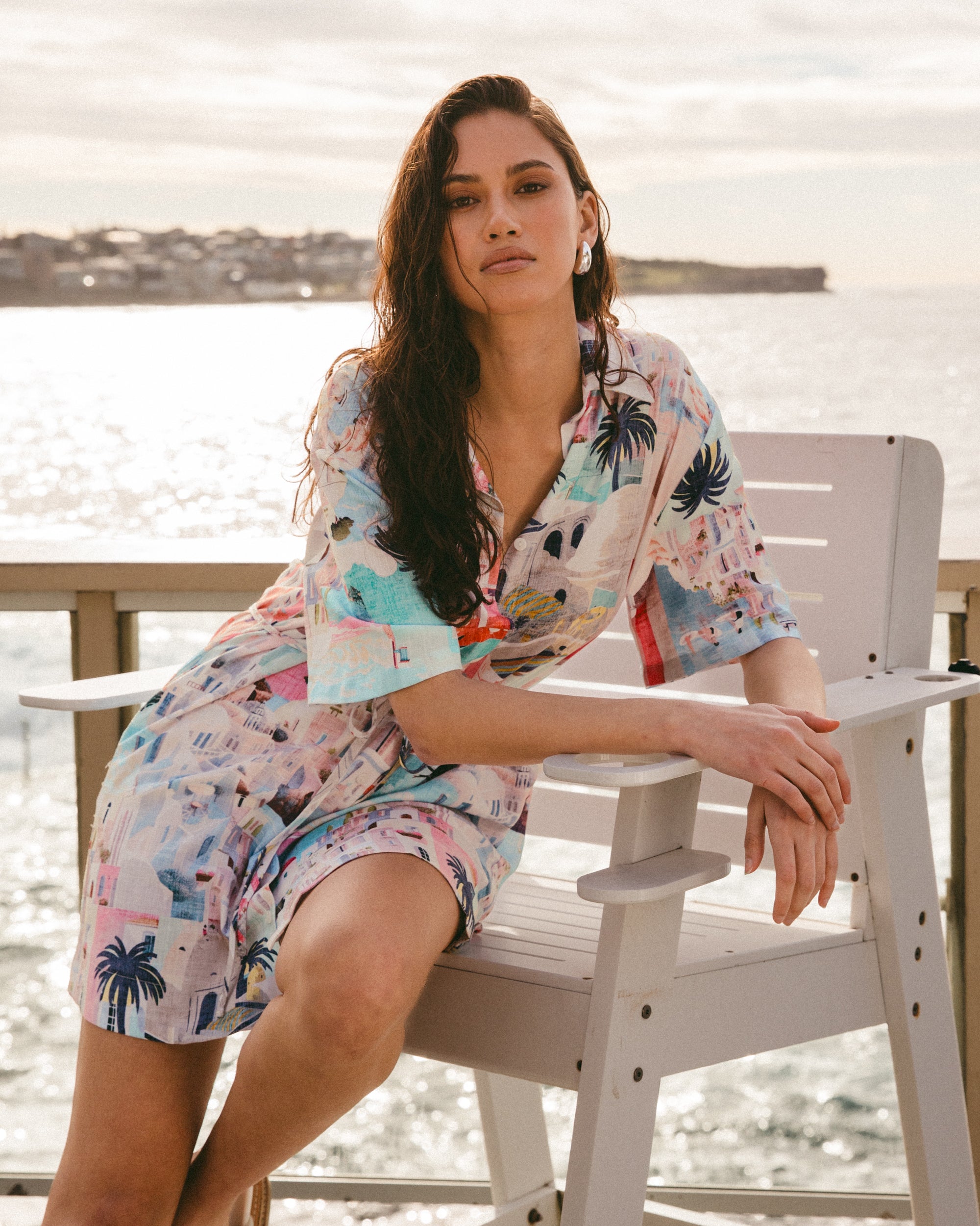 WHITE CLOSET / SUNNY SANTORINI SHIRT DRESS / TFE9999-2