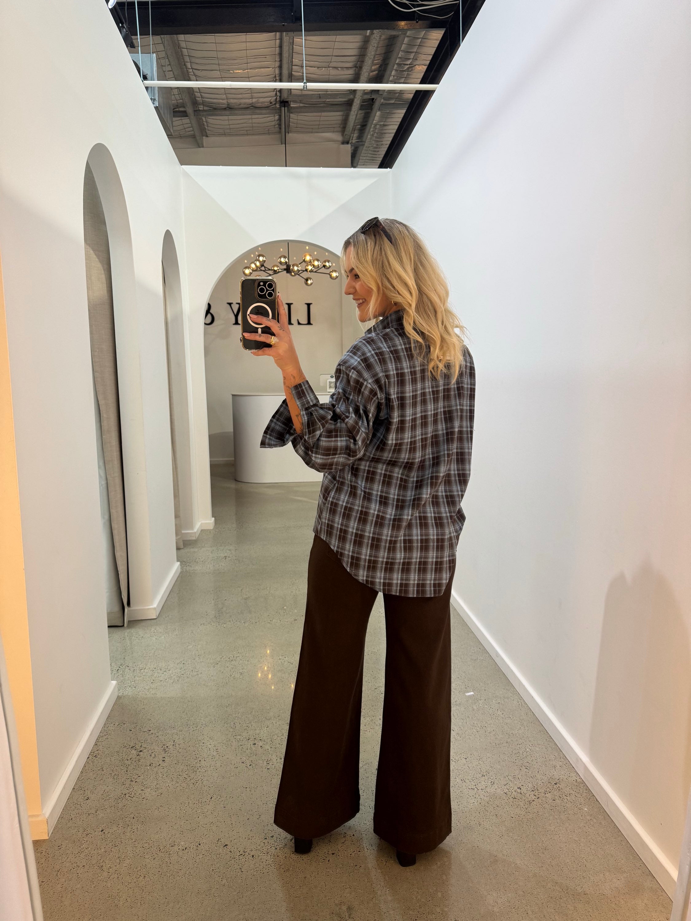 BY FRANKIE / BLUE PLAID SHIRT / 202619-3