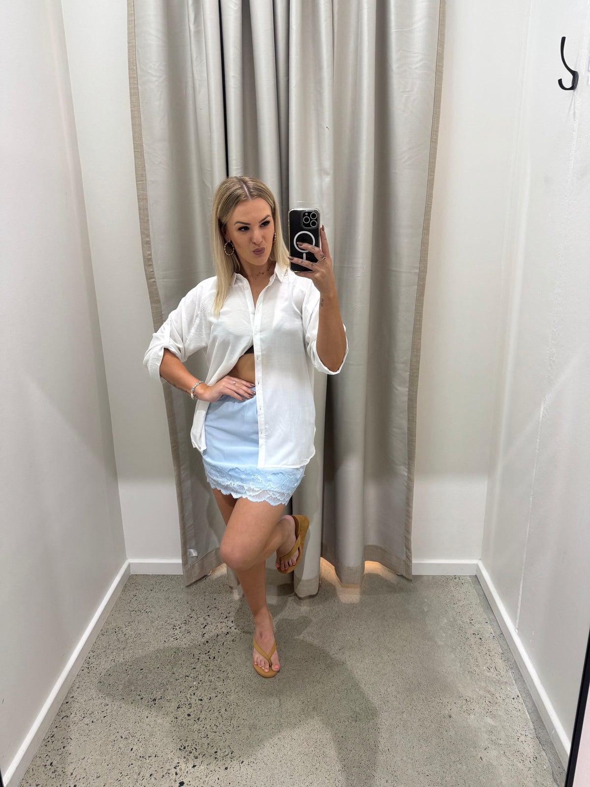 BY FRANKIE / CUPRO PALE BLUE SKIRT / 585-5