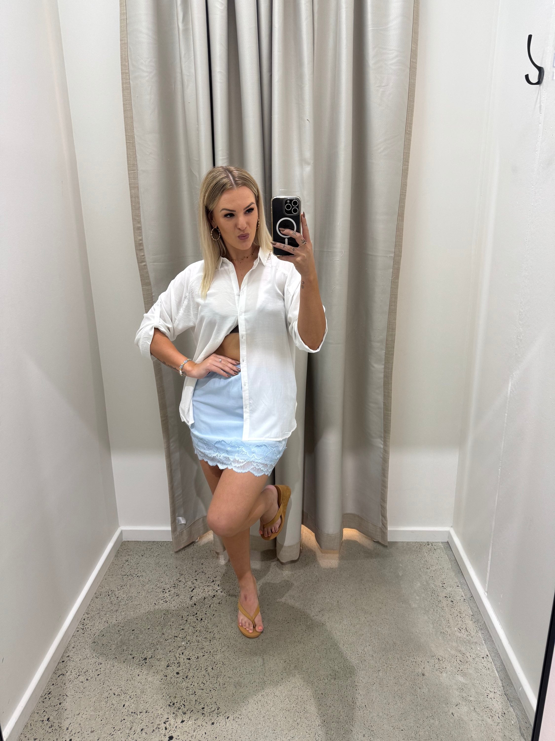 BY FRANKIE / CUPRO PALE BLUE SKIRT / 585-5