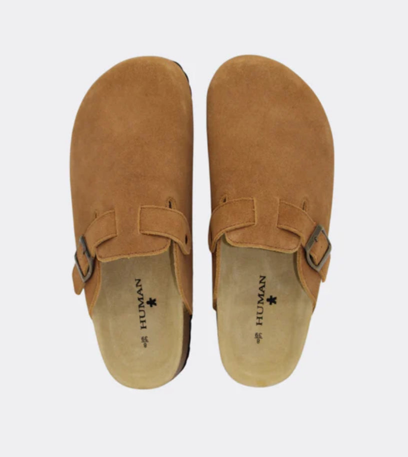 HUMAN / LARA SLIDE / TAN  SUEDE