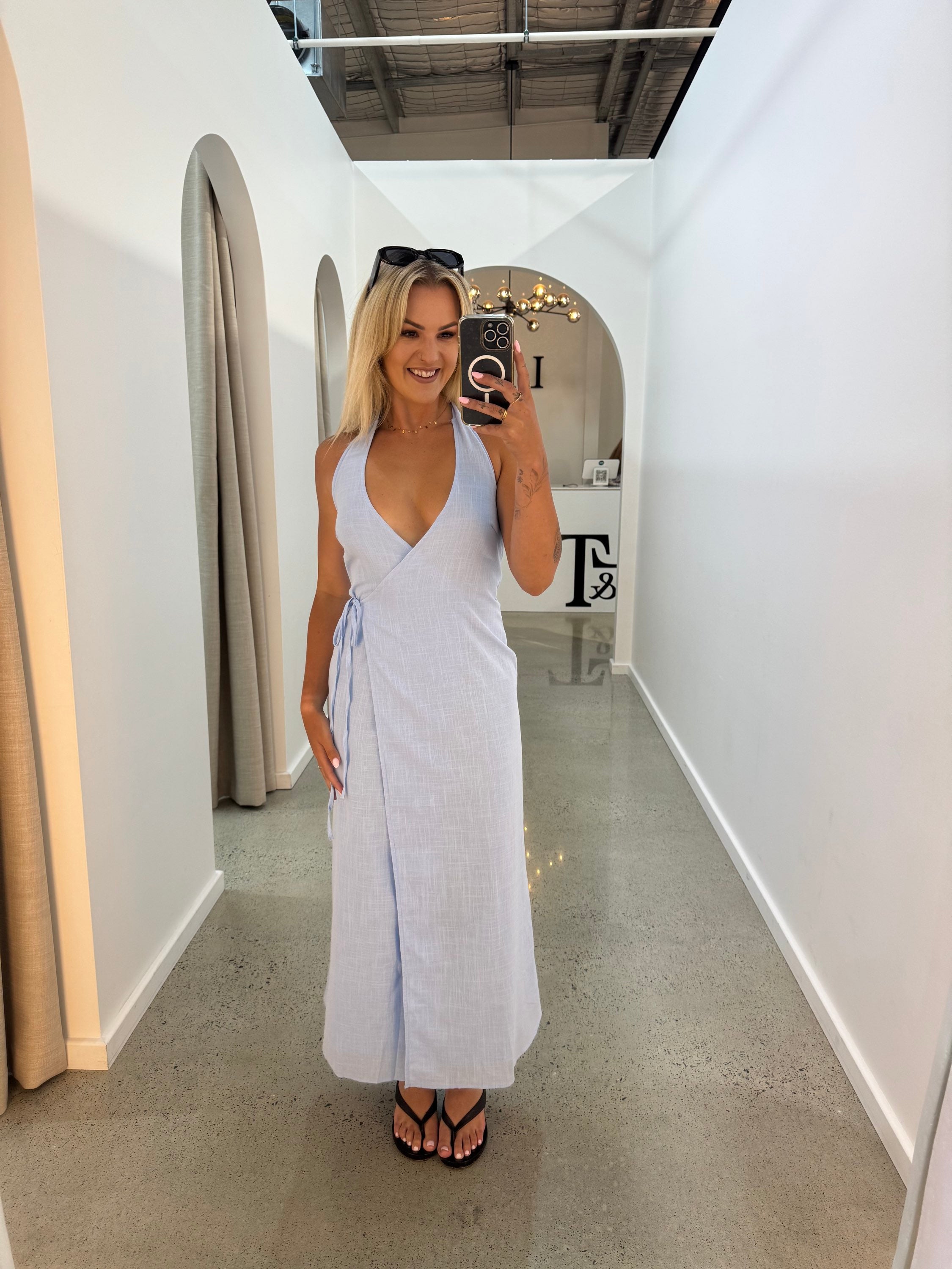 BY FRANKIE / BLUE WRAP DRESS / 557-3