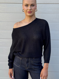 MOST / TAPE BOAT KNIT JUMPER / BLACK / PR16516