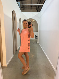 BY FRANKIE / PEACH CHOC SIDE PANEL SHIT DRESS / 144-12