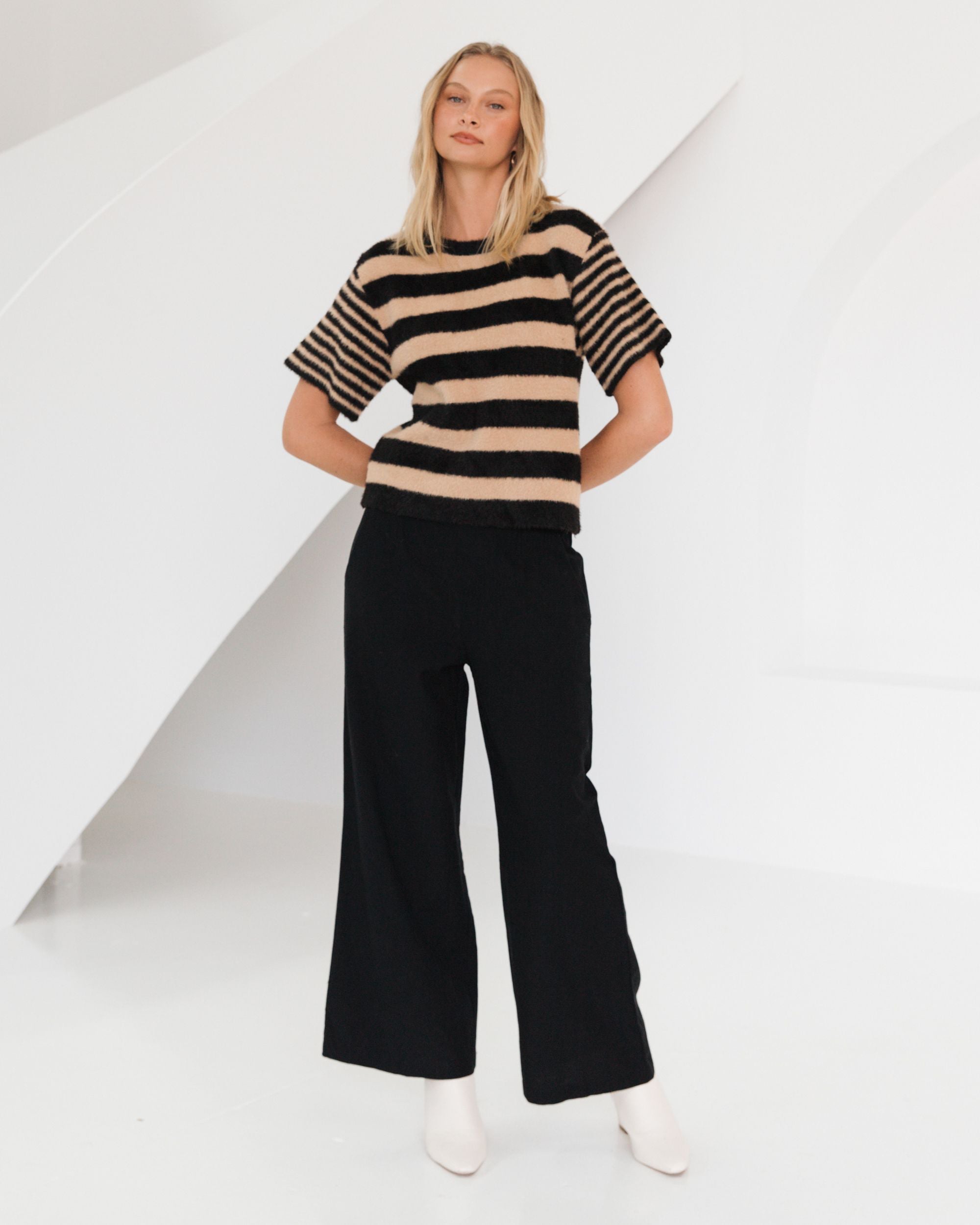 PAPER HEART / VANESSA KNIT TEE / BLK PH13931