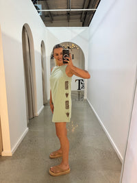 BY FRANKIE / SAGE CHOC PANEL SHIFT DRESS