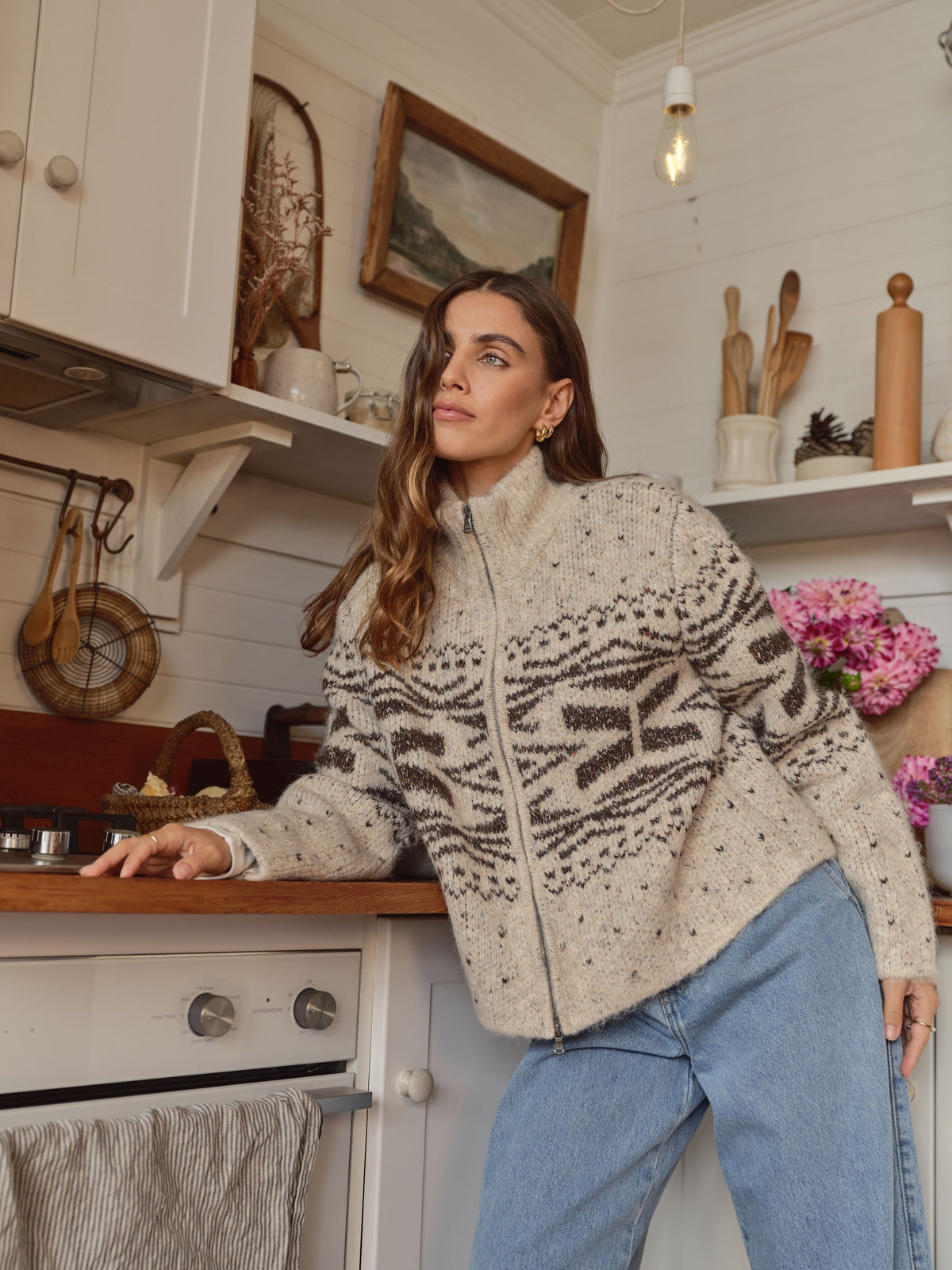 ALL ABOUT EVE / ZOE ZIP THRU CARDIGAN / 6477174.OAT