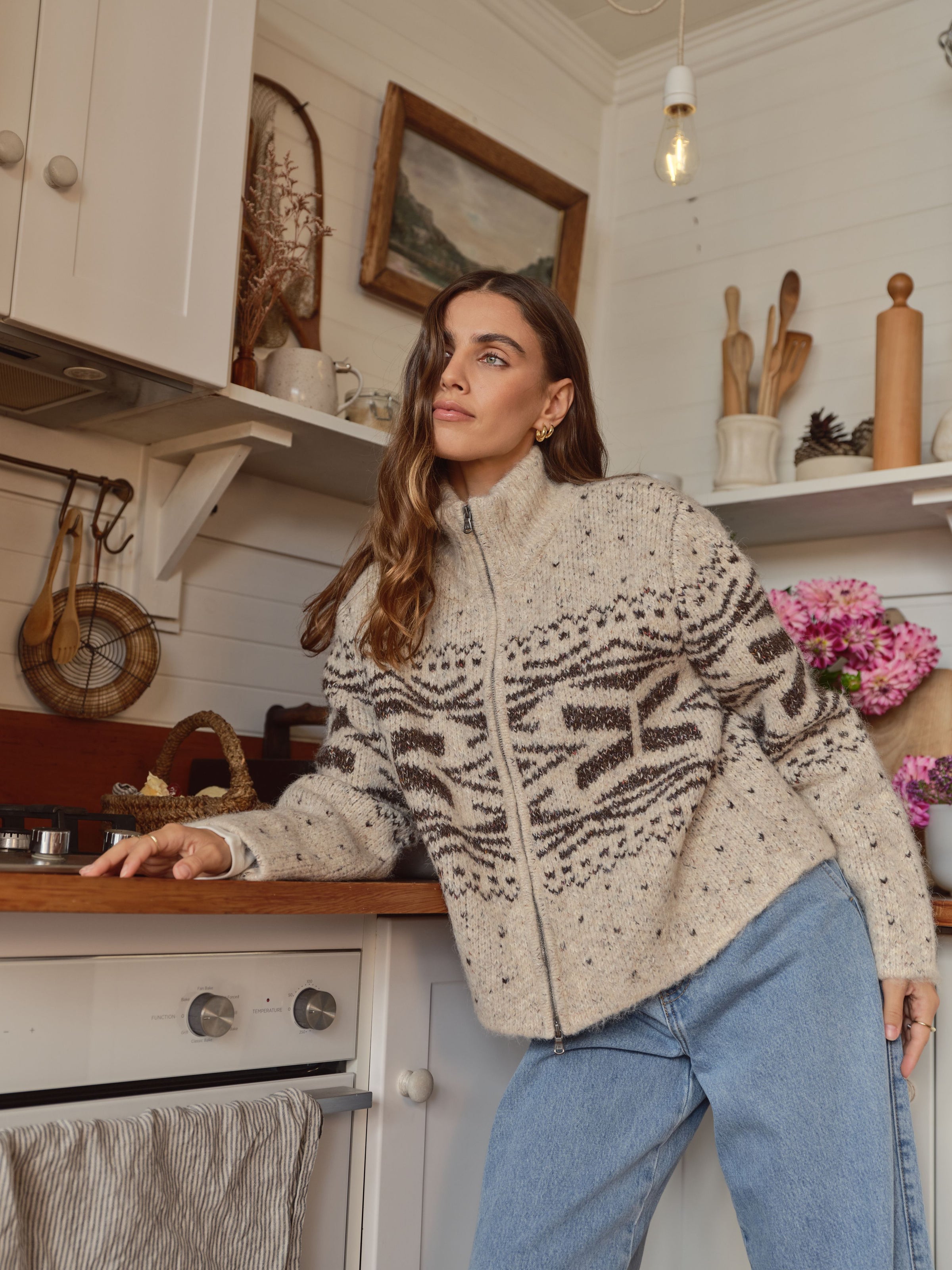 ALL ABOUT EVE / ZOE ZIP THRU CARDIGAN / 6477174.OAT