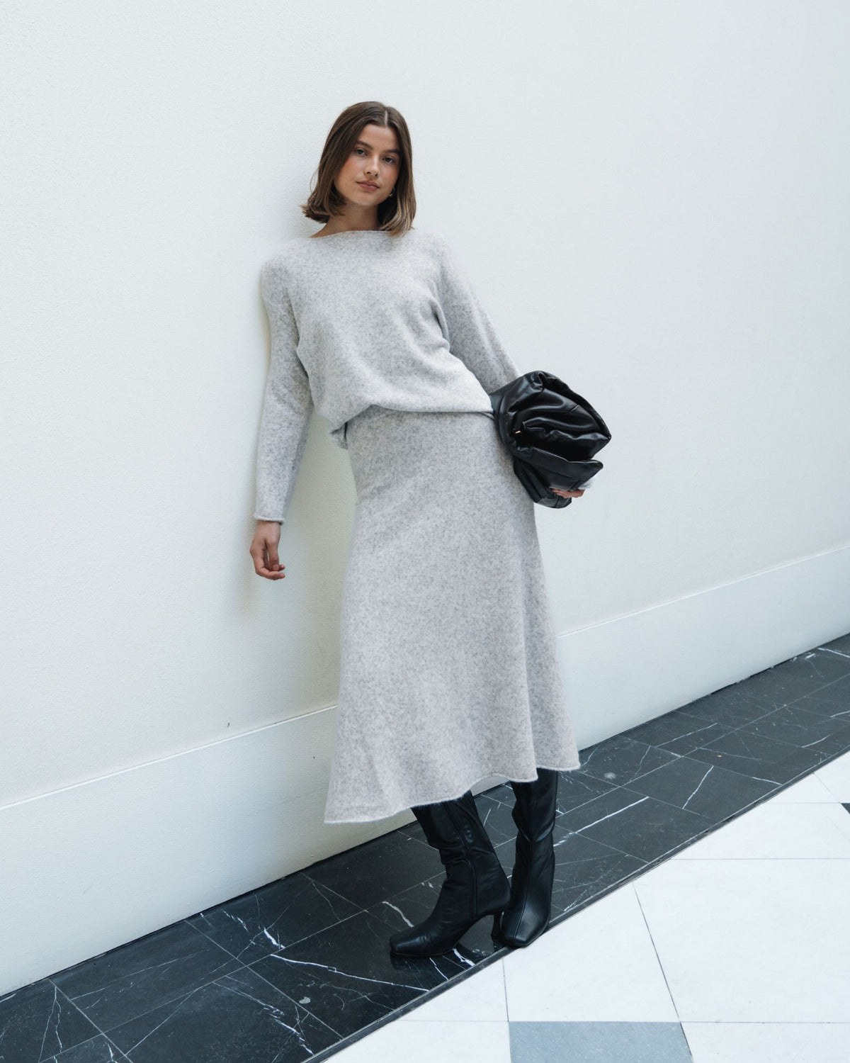 WHITE CLOSET / ROLLED EDGE SKIRT  / TF10759