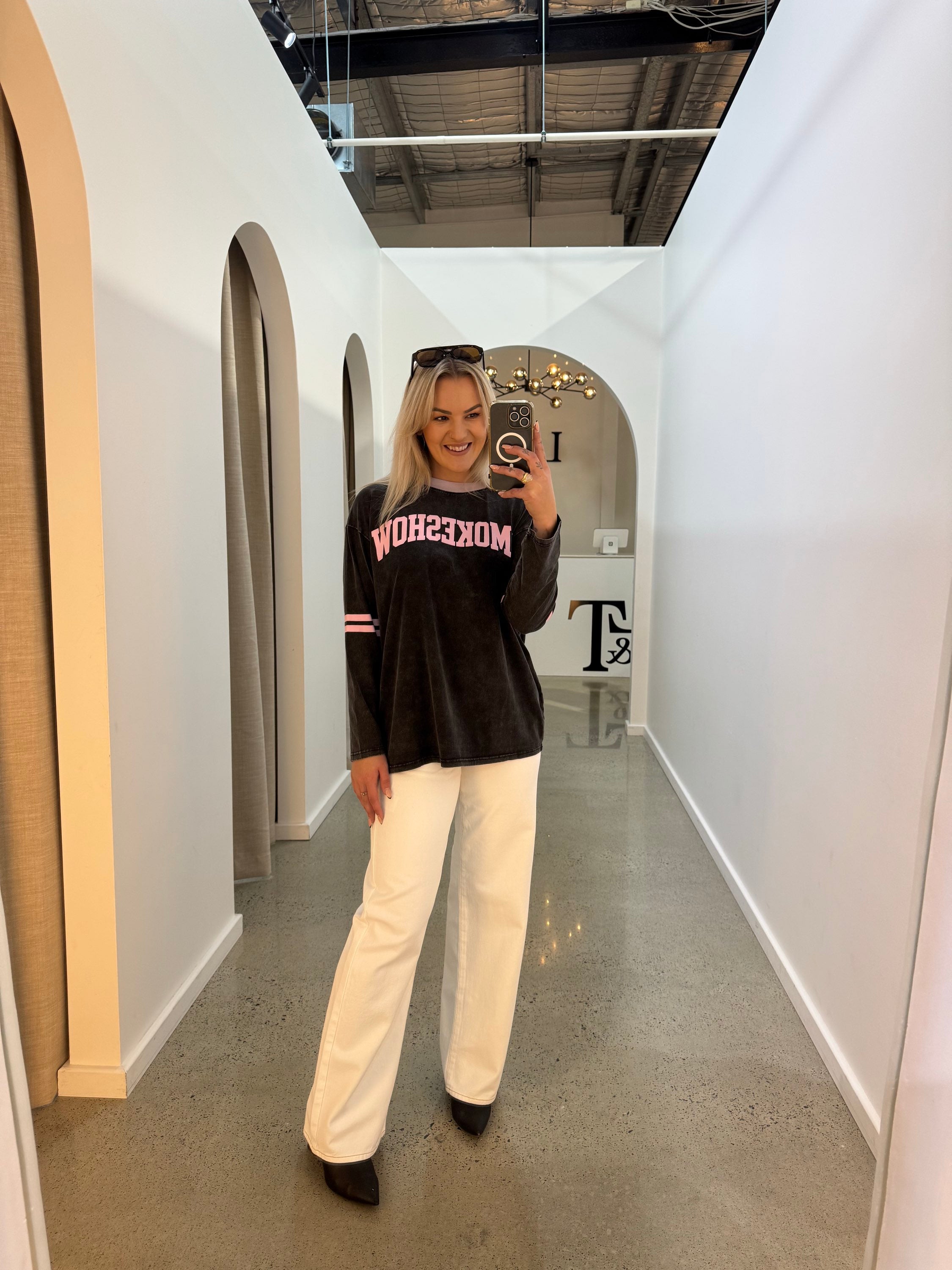 BY FRANKIE / SMOKESHOW LS TEE / ACIDWASH PINK / 787-6