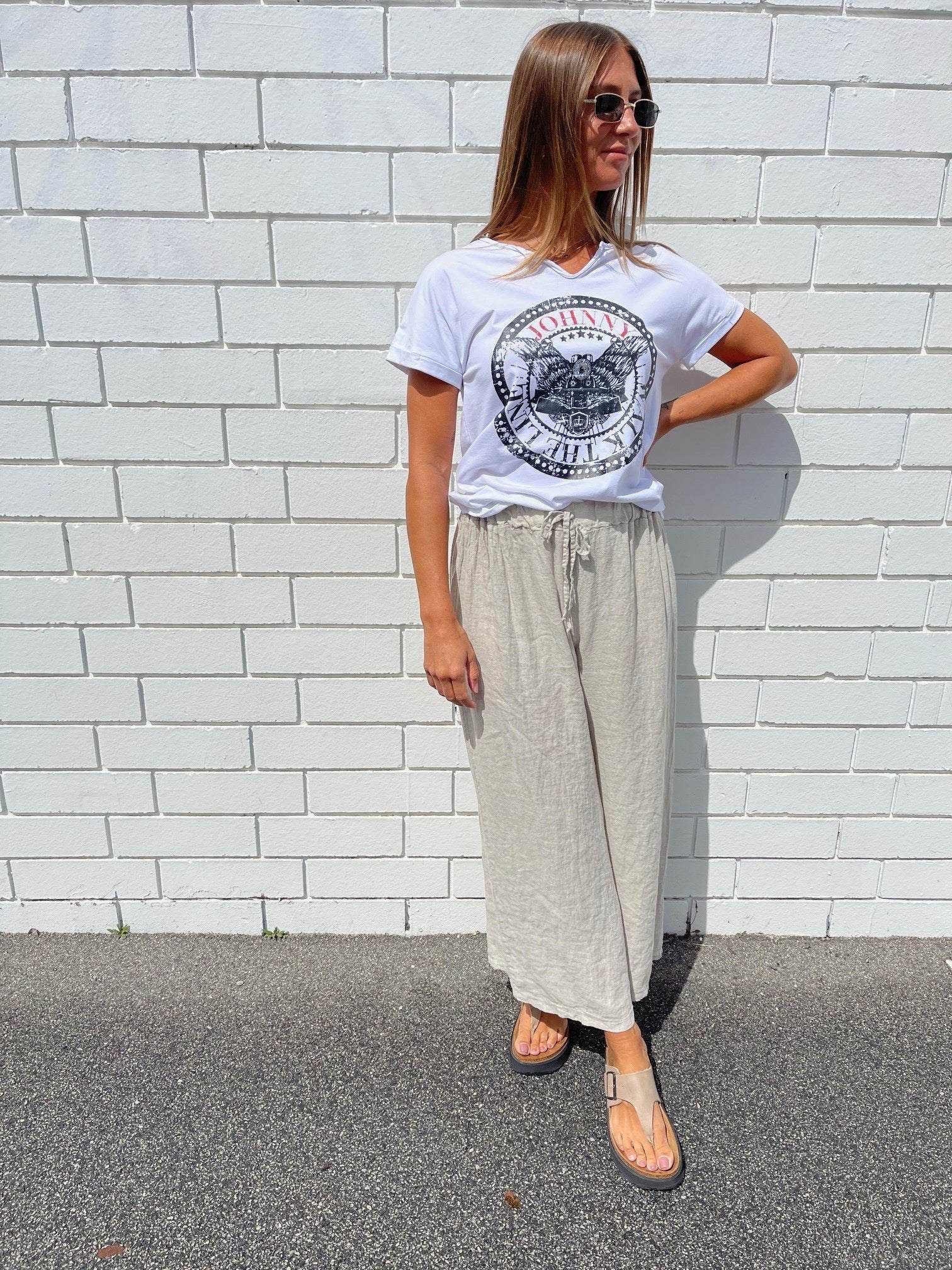 DI MODA / OATMEAL LINEN PANTS / 1031
