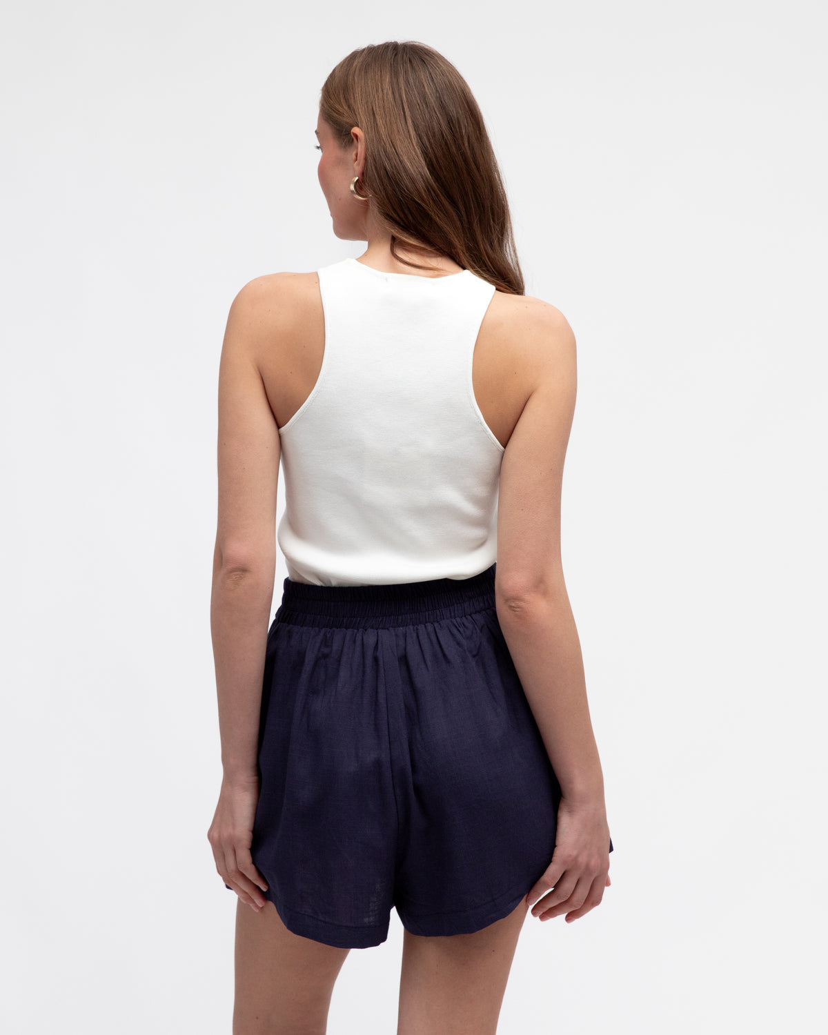 LINEN LUX / I HEART YOU SHORTS / NAVY / VVN11529-1