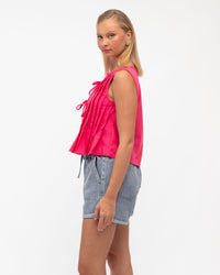 PAPER HEART / PLEAT TO PERFECTION TOP / HOT PINK / PH11919