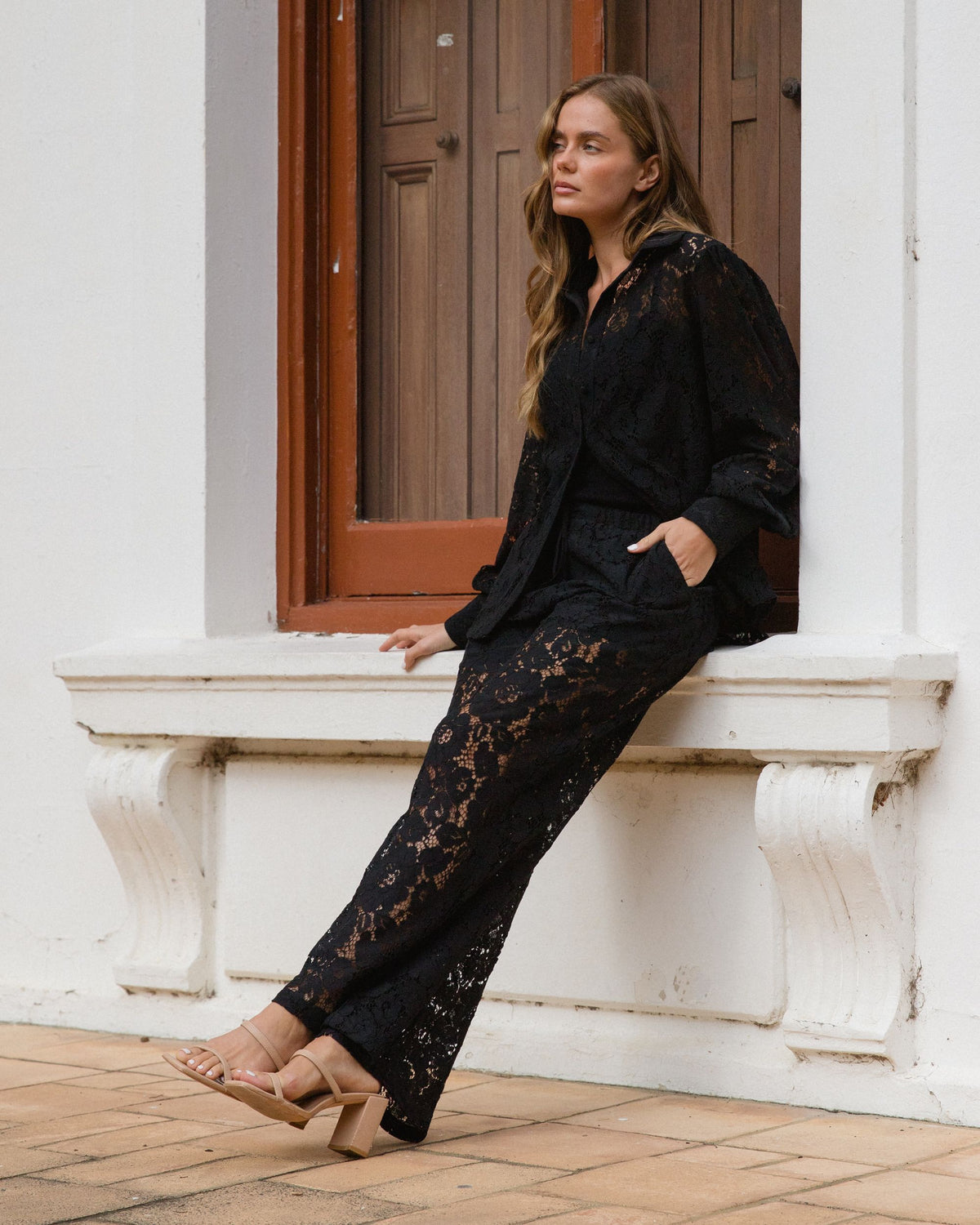 EBBY & I / ROSIE LACE SHIRT / BLACK / VVII271