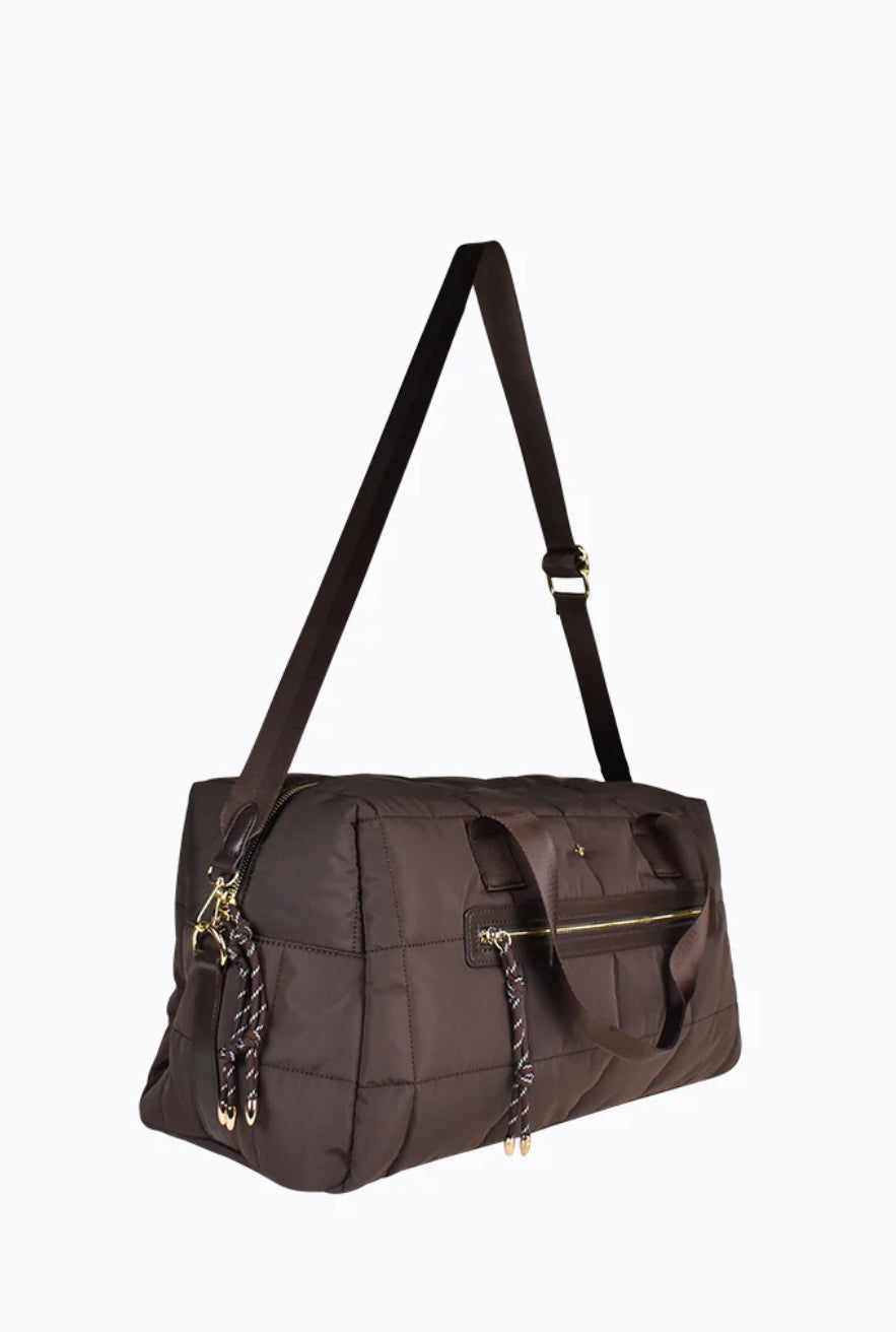 PETE+ JAIN / LITA PADDED OVERNIGHT BAG / CHOC