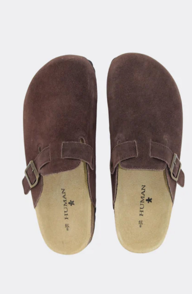 HUMAN / LARA SLIDE / CHOC SUEDE
