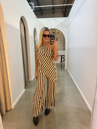 BY FRANKIE / CHOC STRIPPED OFF SHOULDER / 180-17