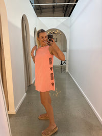 BY FRANKIE / PEACH CHOC SIDE PANEL SHIFT DRESS / 144-11