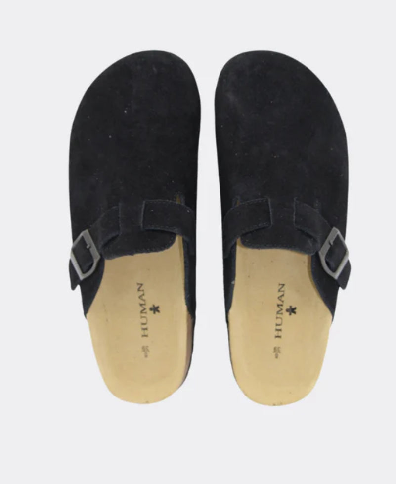 HUMAN / LARA SLIDE / BLACK SUEDE
