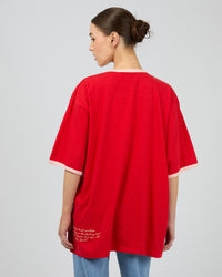 ALL ABOUT EVE / POSTCARDS OVERSIZED TEE RED / 6469032