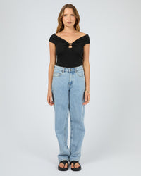 SILENT THEORY / ATLAS OFF SHOULDER TOP / BLACK / 60X5457