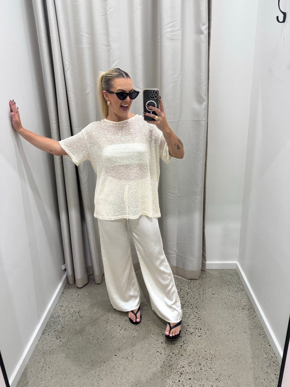 BY FRANKIE / CREAM PANTS  / 985-2