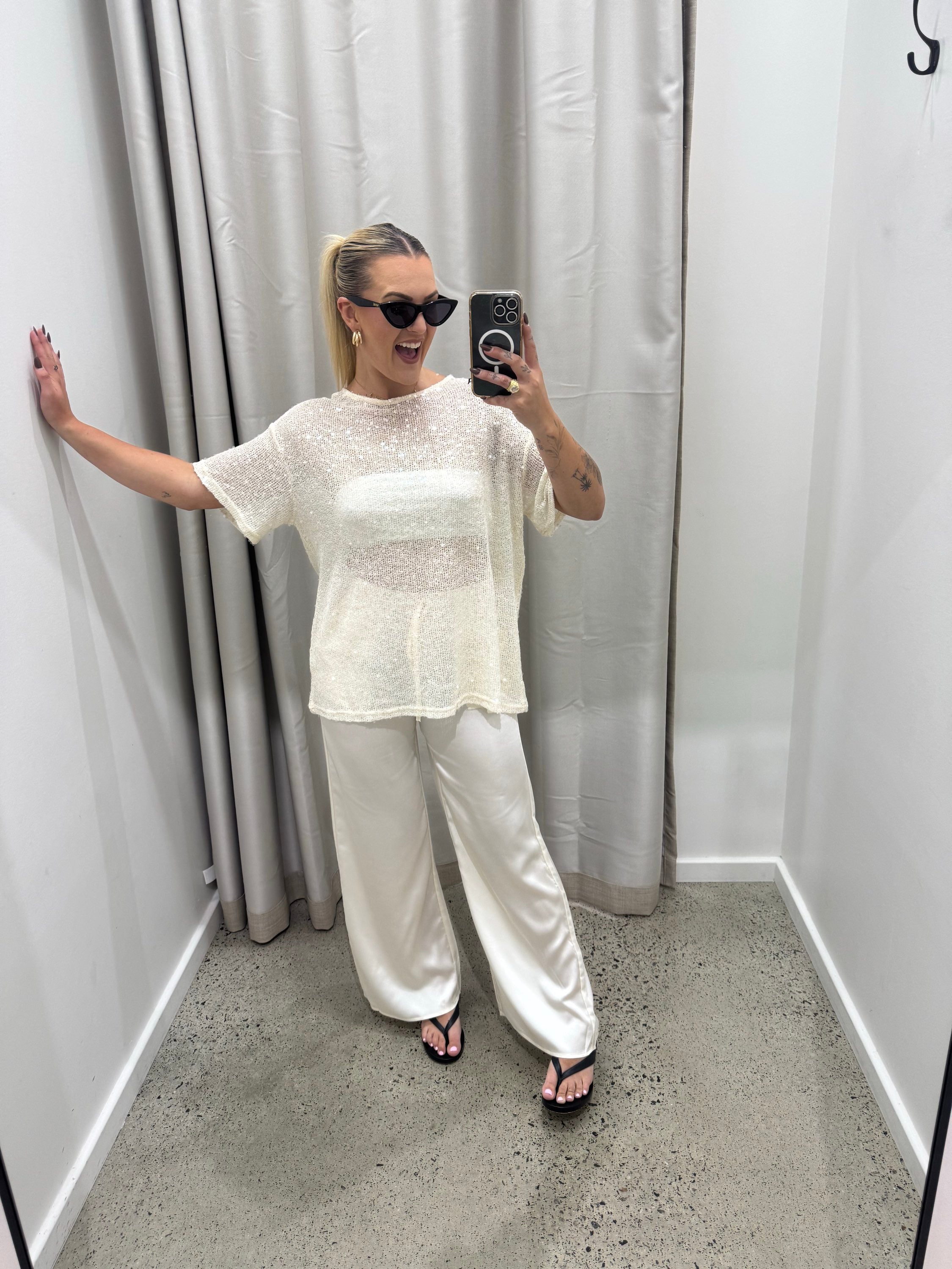 BY FRANKIE / CREAM PANTS  / 985-2