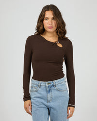 SILENT THEORY / ATLAS LONG SLEEVE TOP / CHOCOLATE / 60X5458