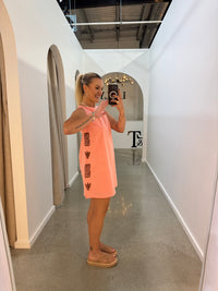 BY FRANKIE / PEACH CHOC SIDE PANEL SHIT DRESS / 144-12
