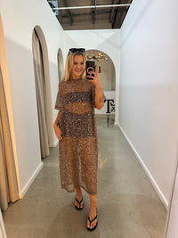 BY FRANKIE / MOCHA SEQUIN DRESS / 699-1