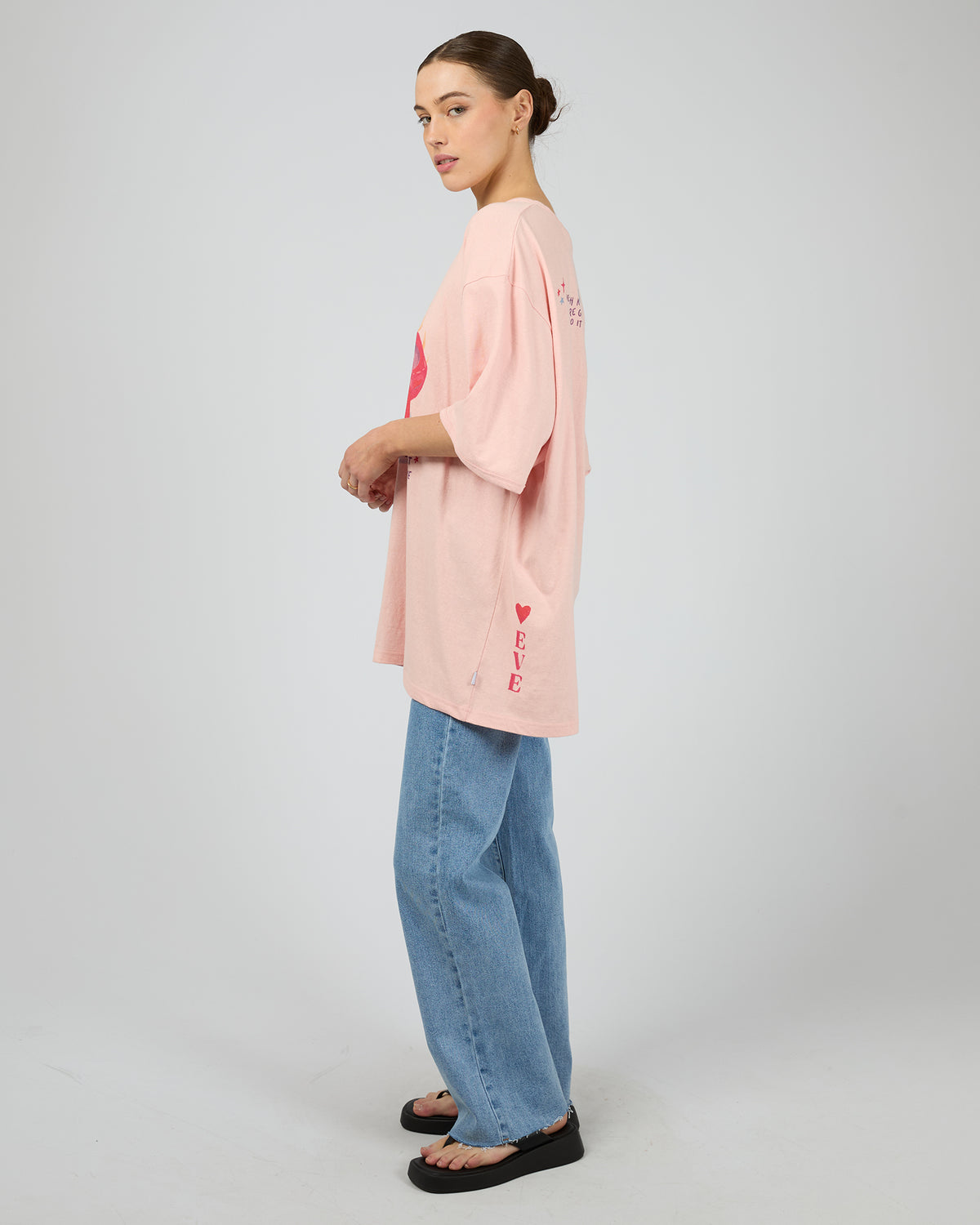 ALL ABOUT EVE / SNAKE EYES OVERSIZED TEE / PINK / 6469033
