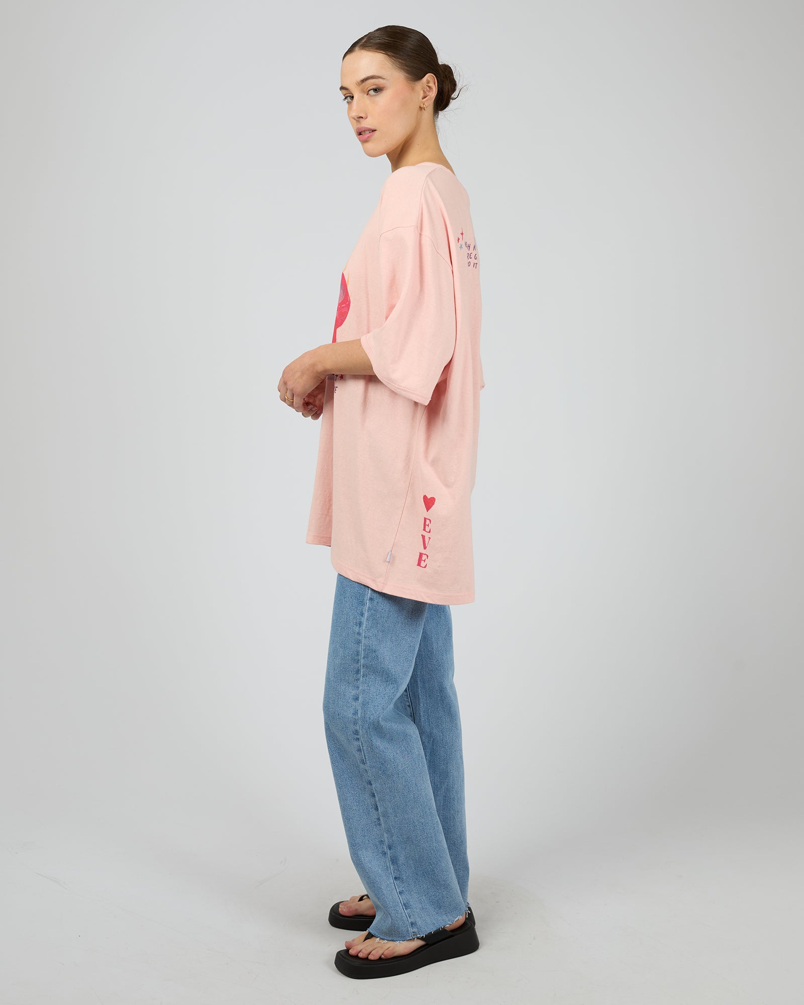 ALL ABOUT EVE / SNAKE EYES OVERSIZED TEE / PINK / 6469033