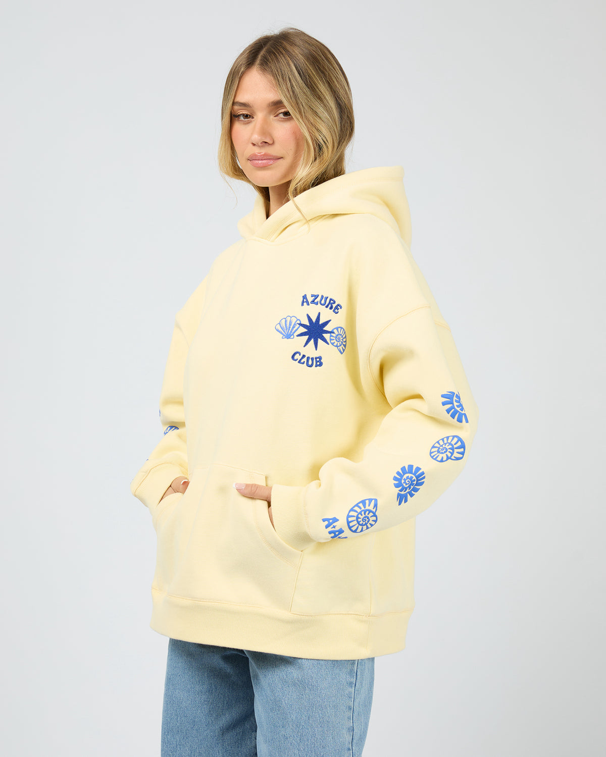 ALL ABOUT EVE / AZURE CLUB RELAXED HOODIE / YELLOW / 6479089.YLW