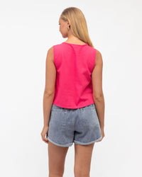 PAPER HEART / PLEAT TO PERFECTION TOP / HOT PINK / PH11919