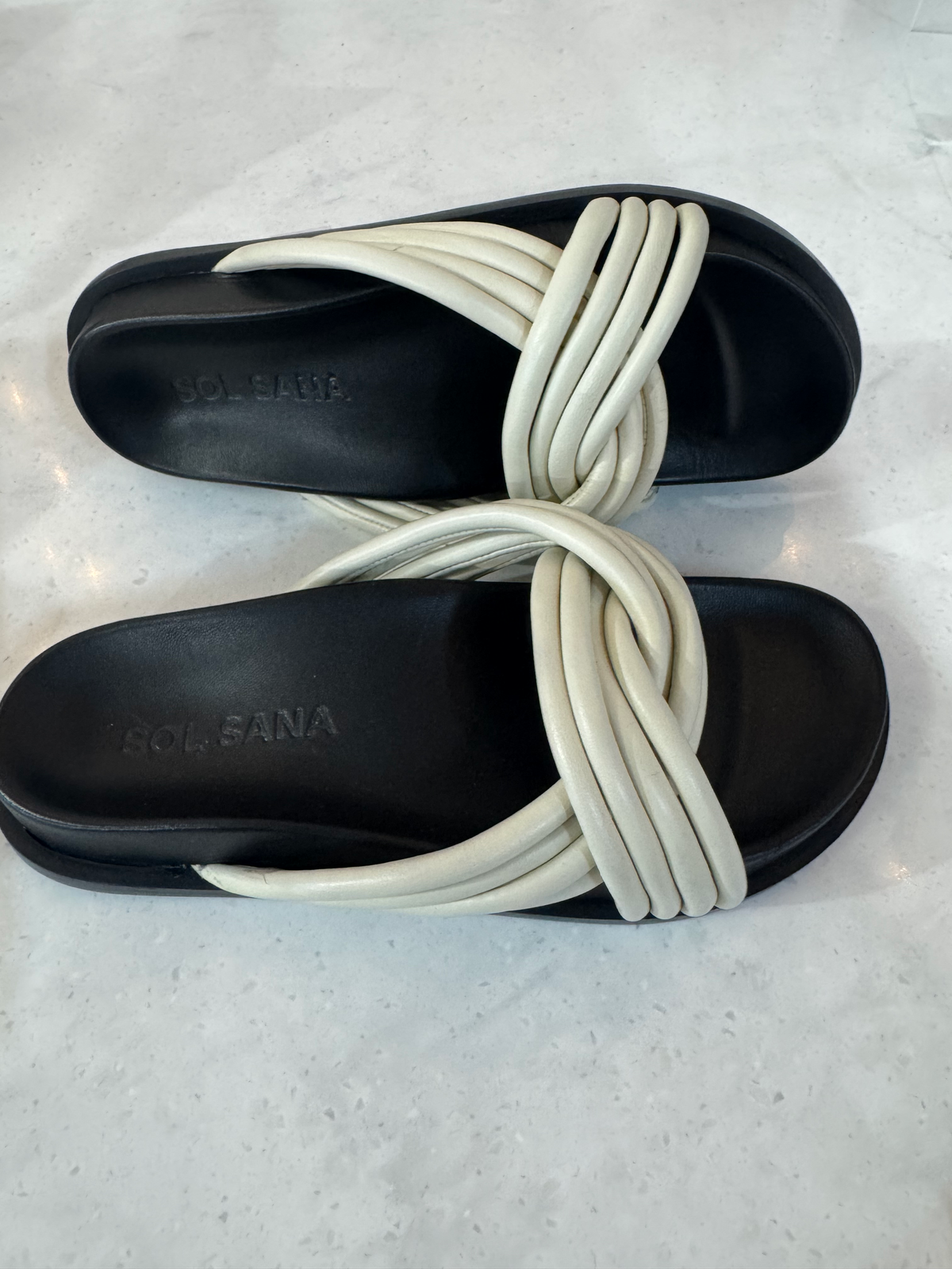 SOL SANA / ESTE FOOTBED SLIDE / OFF WHITE